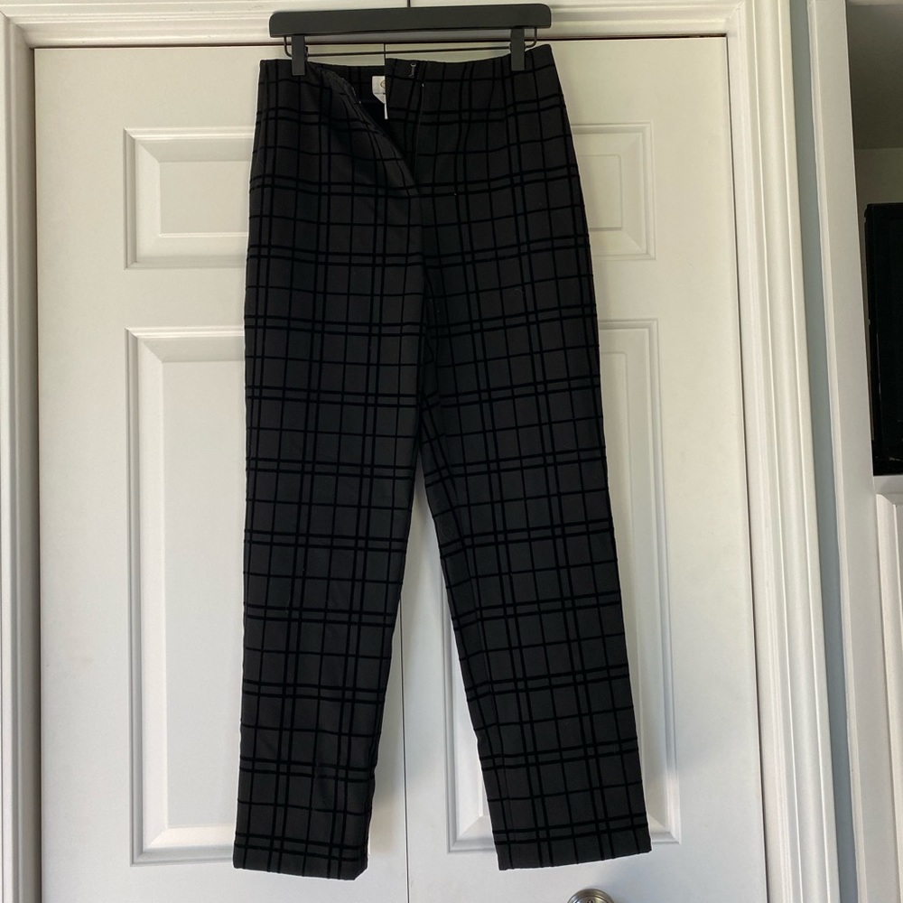 Velvet Plaid Dress Pants